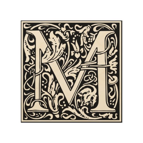 Letter M Medieval Monogram Art Nouveau