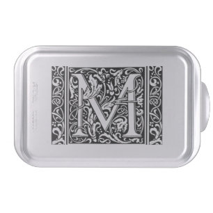 Letter M Medieval Monogram Art Nouveau Cake Pan