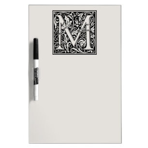 Letter M Medieval Monogram Art Nouveau Dry-Erase Board