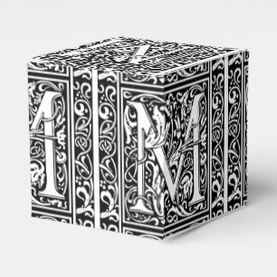 Letter M Medieval Monogram Art Nouveau Favor Boxes