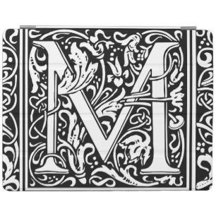 Letter M Medieval Monogram Art Nouveau iPad Smart Cover