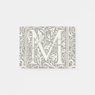 Letter M Medieval Monogram Art Nouveau Post-it Notes