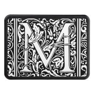 Letter M Medieval Monogram Art Nouveau Tow Hitch Cover