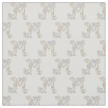 Letter M monogram decorative text custom fabric