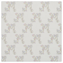 Letter M monogram decorative text custom fabric