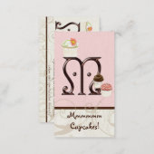 Letter M Monogram Dessert Bakery Business Cards (Front/Back)