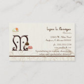 Letter M Monogram Dessert Bakery Business Cards (Back)