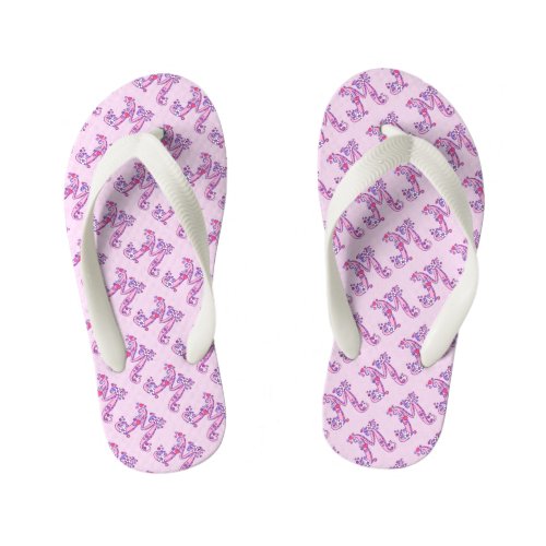 Letter M monogram flip flop thongs