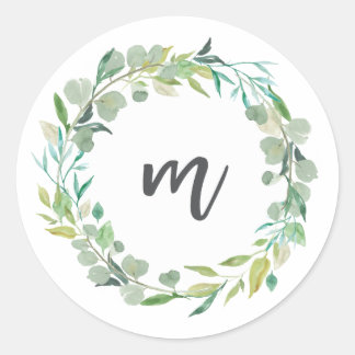 Letter M Monogram Initial Sticker Envelope Seal