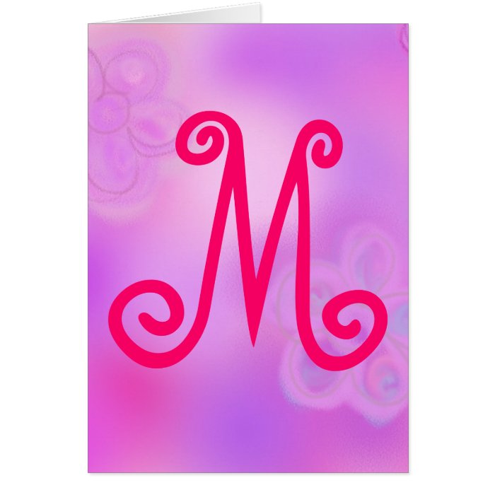 Letter M Monogram Notecard