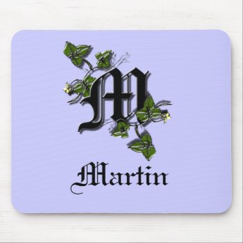 Letter M Monogram  Personalize Mouse Pad by Lynnes_creations at Zazzle