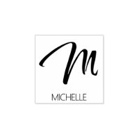 monogram stamp letter m