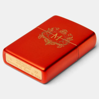 Letter M. Monogram Zippo Lighter