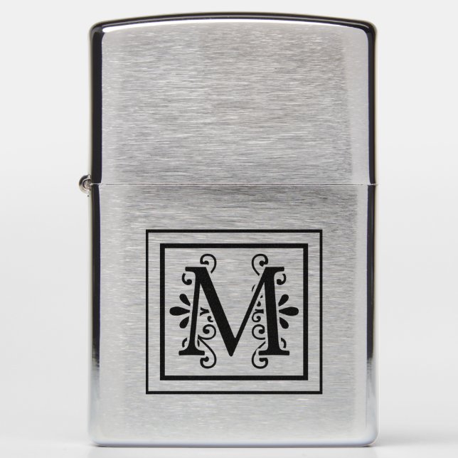 Letter M Monogram Zippo Lighter (Front)