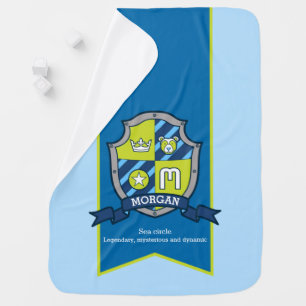 Letter M Morgan custom name meaning baby blanket