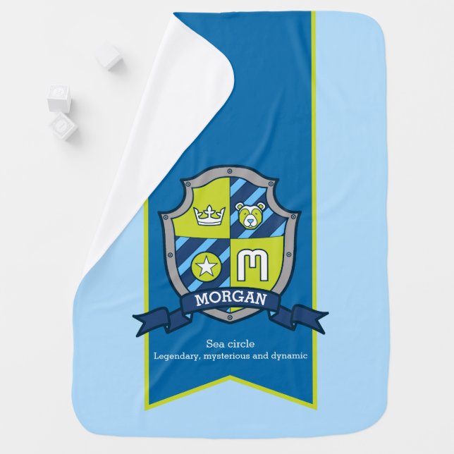 Letter M Morgan custom name meaning baby blanket (In Situ)