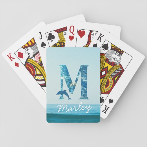 Letter M Ocean Pattern  Poker Cards