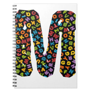 Letter M Ornamented With the Alphabet Notebook