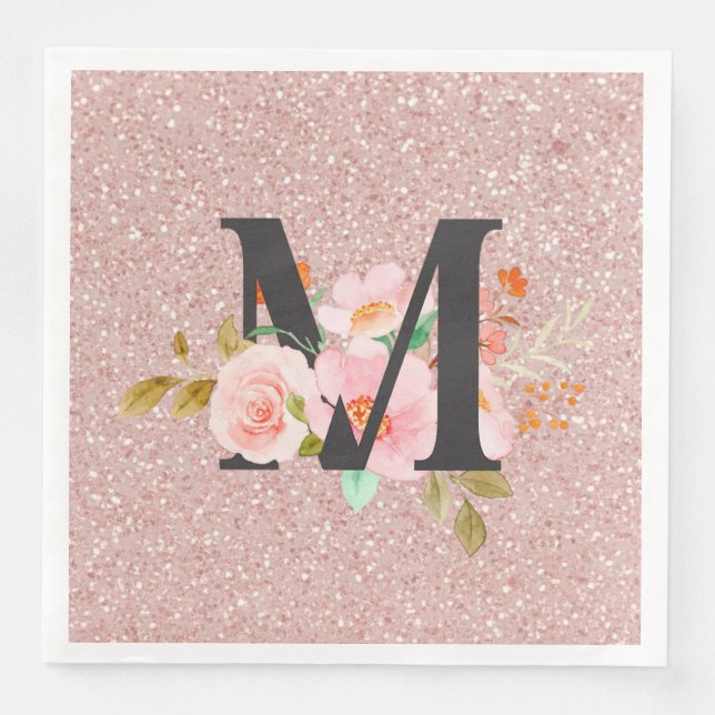 Letter M Paper Dinner Napkins (Front)