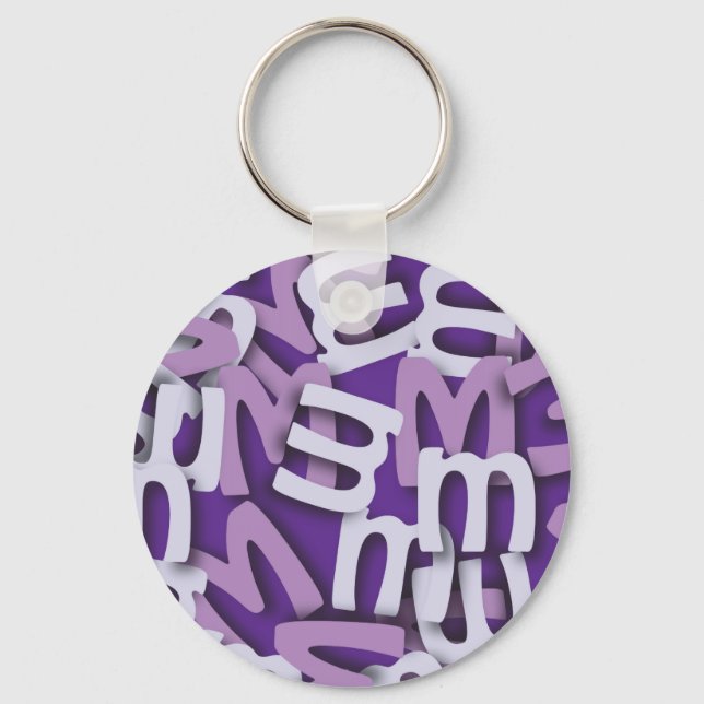 Letter M Purple Keychain (Front)