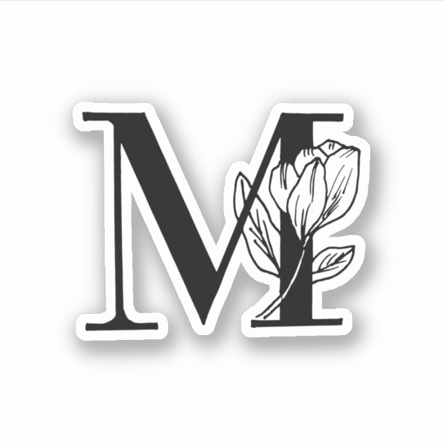 Letter M - Rose Sticker (Front)