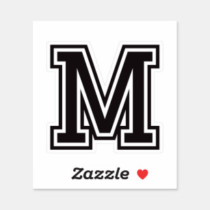 Custom color number five 5 sporty college font sticker, Zazzle