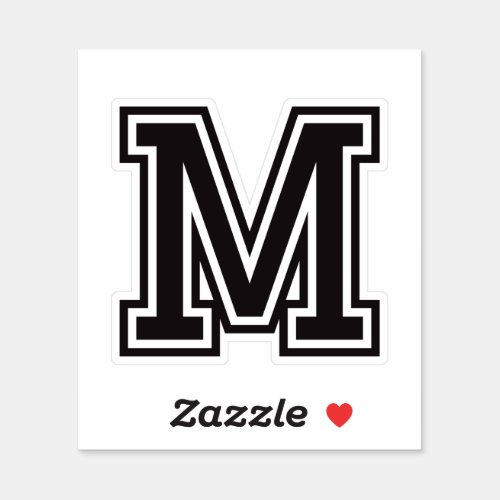 Letter M sporty college font alphabet Sticker