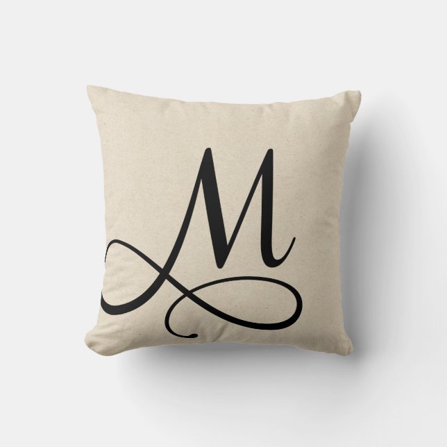 Letter M Throw Pillow (Front)