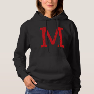 Letter M Uppercase Alphabet Initial Classic School Hoodie