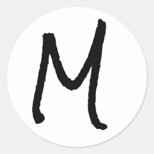 Letter M White Rock Salt Alphabet by Janz Classic Round Sticker