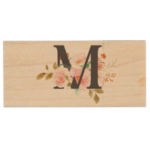 Letter M Wood Flash Drive