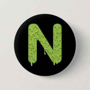 Letter N Alphabet Initials Halloween Costume Kids  Button