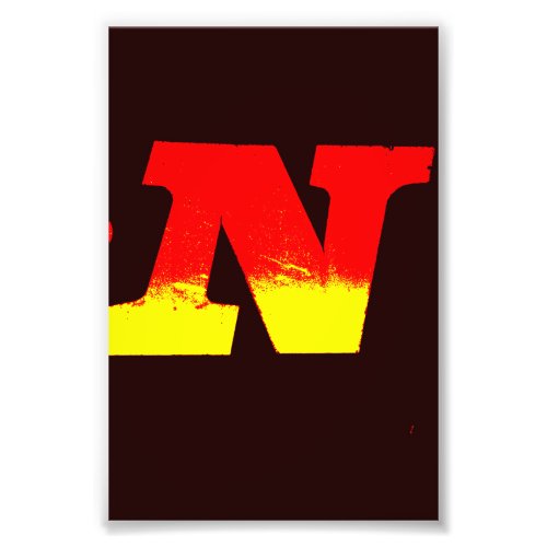 Letter N Alphabet Photography in Two Tone Photo Print