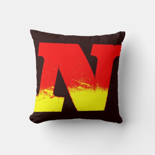 Letter N Alphabet Photography in Two Tone Throw Pillow