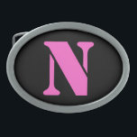 Letter N Belt Buckle<br><div class="desc">Letter N Belt Buckle,  pink and black</div>