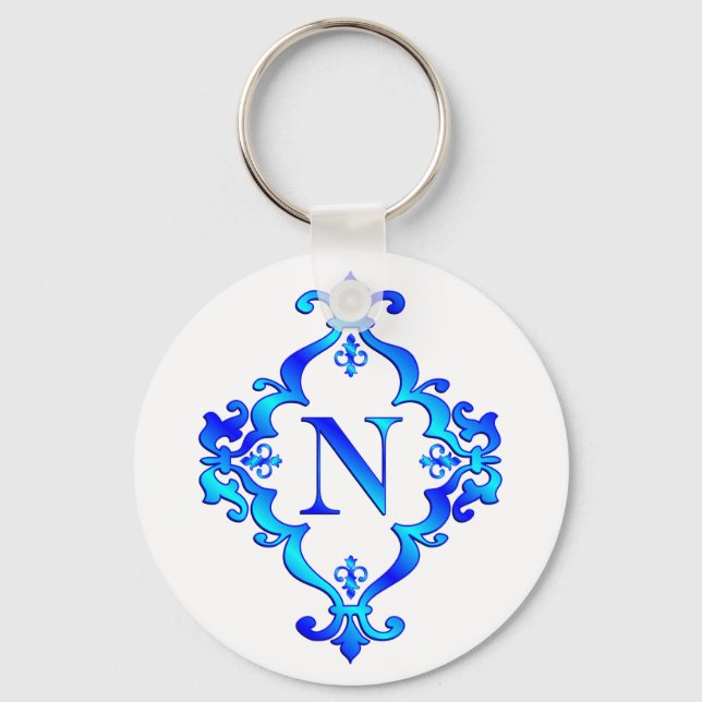 Letter N Blue Keychain (Front)