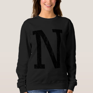 Letter N Capital Alphabet Initial School College V Sweatshirt