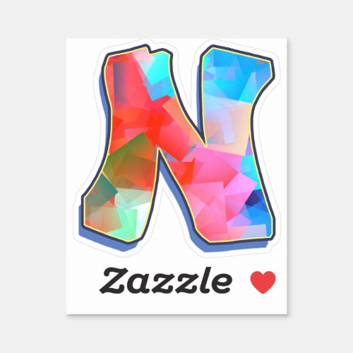 Letter N _ Color Mix Sticker