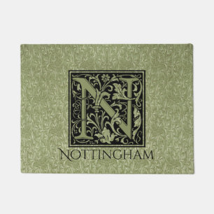 Letter N First Letter Monogram Personalized Doormat