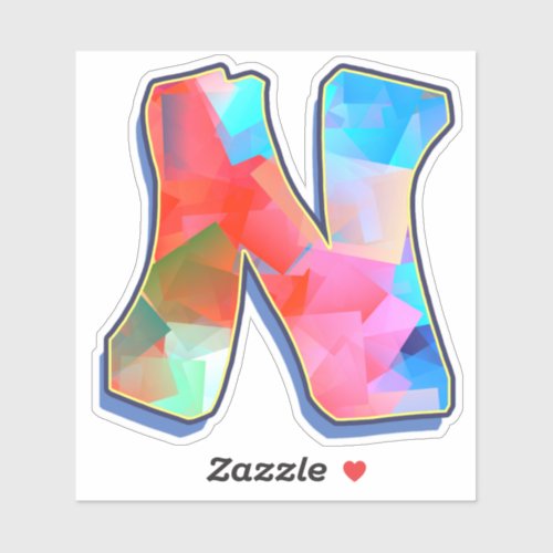 Letter N_ Graffiti Alphabet Letters Sticker