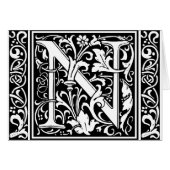Letter N Medieval Monogram Art Nouveau (Front Horizontal)