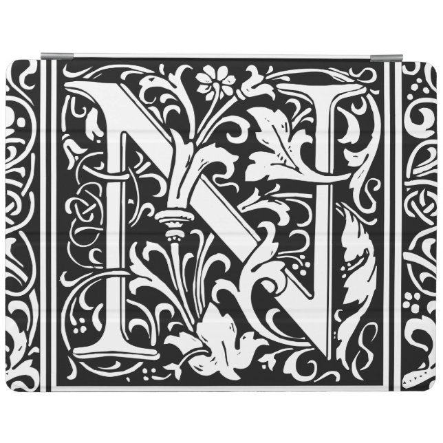 Letter N Medieval Monogram Art Nouveau iPad Smart Cover (Horizontal)
