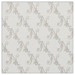 Letter N monogram decorative text custom fabric
