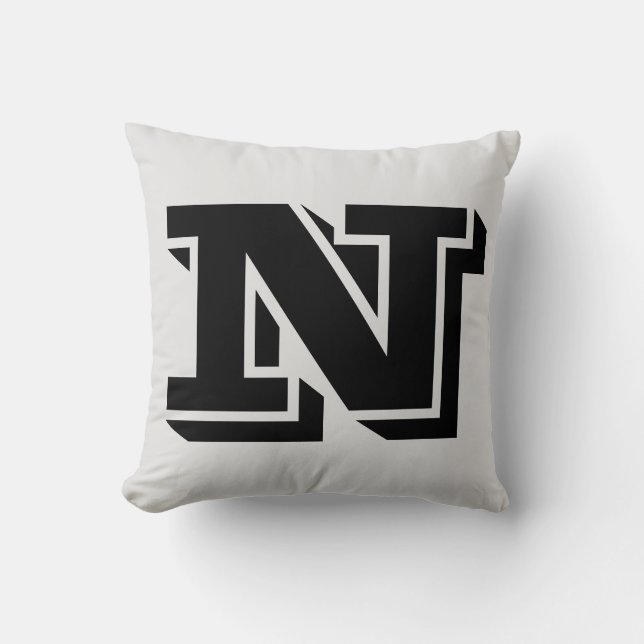 LETTER N MONOGRAM PILLOW (Front)