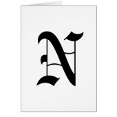 Letter N Old English Text on White Background (Front)