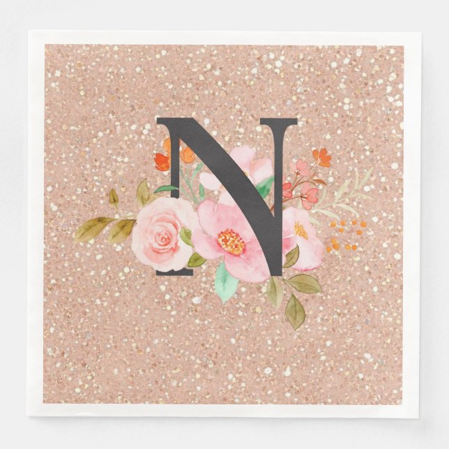Letter N Paper Dinner Napkins (Front)