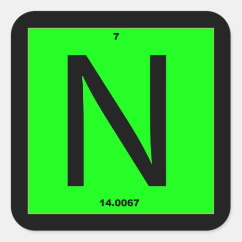 Letter N periodic table  Square Sticker