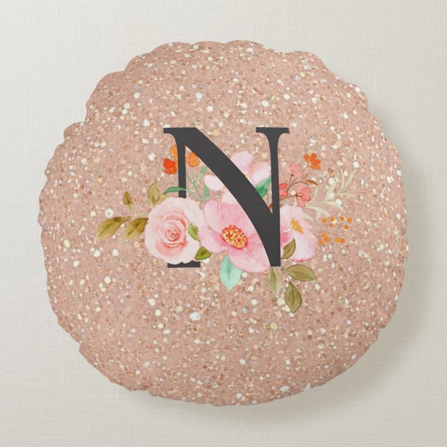 Letter N Round Pillow (Front)