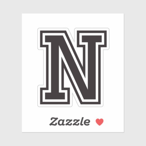 Letter N sporty college font alphabet Sticker