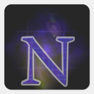 Letter N Square Sticker